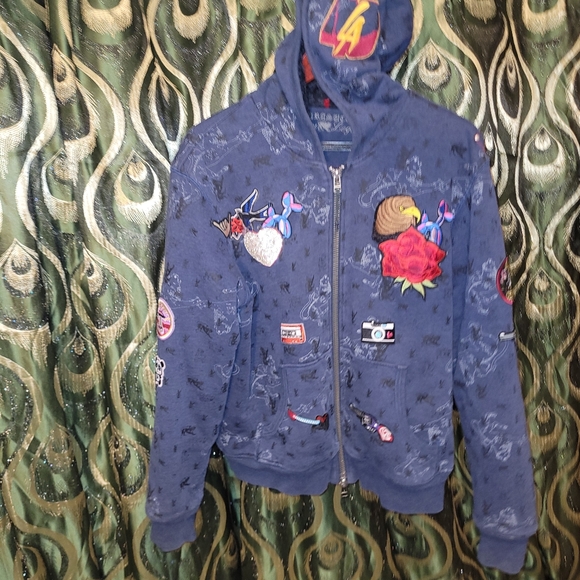 Custom Designer LA40 Zipper Hoodie sweater, size Large mens - Picture 4 of 7